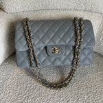 CHANEL Handbag 20C Grey Caviar Quilted Jumbo Classic Flap LGHW -Knockoff
