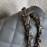 CHANEL Handbag 20C Grey Caviar Quilted Jumbo Classic Flap LGHW -Knockoff
