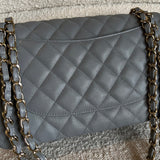 CHANEL Handbag 20C Grey Caviar Quilted Jumbo Classic Flap LGHW -Knockoff
