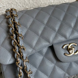 CHANEL Handbag 20C Grey Caviar Quilted Jumbo Classic Flap LGHW -Knockoff
