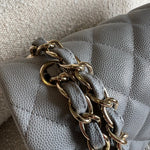 CHANEL Handbag 20C Grey Caviar Quilted Jumbo Classic Flap LGHW -Knockoff
