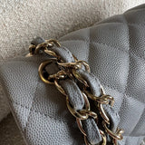 CHANEL Handbag 20C Grey Caviar Quilted Jumbo Classic Flap LGHW -Knockoff
