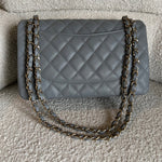 CHANEL Handbag 20C Grey Caviar Quilted Jumbo Classic Flap LGHW -Knockoff
