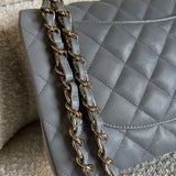 CHANEL Handbag 20C Grey Caviar Quilted Jumbo Classic Flap LGHW -Knockoff
