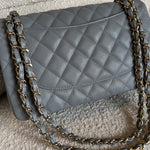 CHANEL Handbag 20C Grey Caviar Quilted Jumbo Classic Flap LGHW -Knockoff
