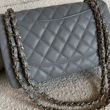 CHANEL Handbag 20C Grey Caviar Quilted Jumbo Classic Flap LGHW -Knockoff
