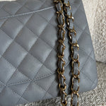 CHANEL Handbag 20C Grey Caviar Quilted Jumbo Classic Flap LGHW -Knockoff
