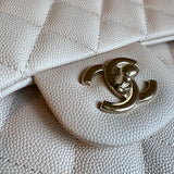 CHANEL Handbag 20C Light Beige Caviar Quilted Jumbo Classic Flap LGHW -Knockoff
