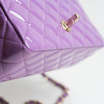 CHANEL Handbag 20C Purple Patent Quilted Mini Rectangular Flap LGHW -Knockoff
