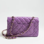 CHANEL Handbag 20C Purple Patent Quilted Mini Rectangular Flap LGHW -Knockoff
