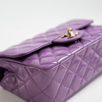 CHANEL Handbag 20C Purple Patent Quilted Mini Rectangular Flap LGHW -Knockoff
