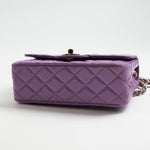 CHANEL Handbag 20C Purple Patent Quilted Mini Rectangular Flap LGHW -Knockoff
