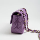 CHANEL Handbag 20C Purple Patent Quilted Mini Rectangular Flap LGHW -Knockoff
