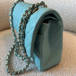 CHANEL Handbag 20C Tiffany Blue Caviar Quilted Classic Double Flap Medium Light Gold Hardware -Knockoff
