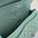 CHANEL Handbag 20C Tiffany Blue Caviar Quilted Classic Double Flap Medium Light Gold Hardware -Knockoff
