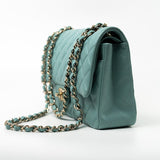 CHANEL Handbag 20C Tiffany Blue Caviar Quilted Classic Flap Medium Light Gold Hardware -Knockoff
