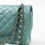 CHANEL Handbag 20C Tiffany Blue Caviar Quilted Classic Flap Medium Light Gold Hardware -Knockoff
