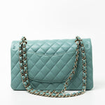 CHANEL Handbag 20C Tiffany Blue Caviar Quilted Classic Flap Medium Light Gold Hardware -Knockoff
