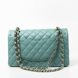 CHANEL Handbag 20C Tiffany Blue Caviar Quilted Classic Flap Medium Light Gold Hardware -Knockoff
