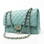 CHANEL Handbag 20C Tiffany Blue Caviar Quilted Classic Flap Medium Light Gold Hardware -Knockoff
