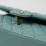 CHANEL Handbag 20C Tiffany Blue Caviar Quilted Classic Flap Medium Light Gold Hardware -Knockoff
