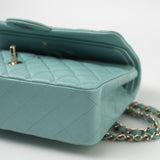 CHANEL Handbag 20C Tiffany Blue Caviar Quilted Classic Flap Medium Light Gold Hardware -Knockoff
