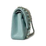 CHANEL Handbag 20C Tiffany Blue Caviar Quilted Classic Flap Medium Light Gold Hardware -Knockoff
