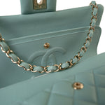 CHANEL Handbag 20C Tiffany Blue Caviar Quilted Classic Flap Medium Light Gold Hardware -Knockoff
