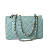 CHANEL Handbag 20C Tiffany Blue Caviar Quilted Classic Flap Medium Light Gold Hardware -Knockoff
