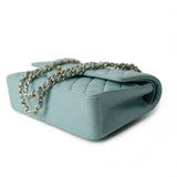 CHANEL Handbag 20C Tiffany Blue Caviar Quilted Classic Flap Medium Light Gold Hardware -Knockoff
