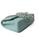 CHANEL Handbag 20C Tiffany Blue Caviar Quilted Classic Flap Medium Light Gold Hardware -Knockoff
