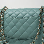 CHANEL Handbag 20C Tiffany Blue Caviar Quilted Classic Flap Medium Light Gold Hardware -Knockoff
