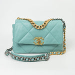 CHANEL Handbag 20C Tiffany Blue Goatskin 19 Flap Small Mixed Hardware -Knockoff
