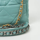 CHANEL Handbag 20C Tiffany Blue Goatskin 19 Flap Small Mixed Hardware -Knockoff
