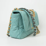 CHANEL Handbag 20C Tiffany Blue Goatskin 19 Flap Small Mixed Hardware -Knockoff
