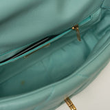 CHANEL Handbag 20C Tiffany Blue Goatskin 19 Flap Small Mixed Hardware -Knockoff
