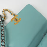 CHANEL Handbag 20C Tiffany Blue Goatskin 19 Flap Small Mixed Hardware -Knockoff
