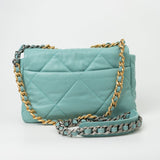 CHANEL Handbag 20C Tiffany Blue Goatskin 19 Flap Small Mixed Hardware -Knockoff
