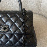 CHANEL Handbag 20P So Black Calfskin Quilted Coco Handle Small with Black Hardware -Knockoff
