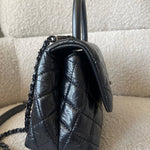 CHANEL Handbag 20P So Black Calfskin Quilted Coco Handle Small with Black Hardware -Knockoff
