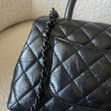 CHANEL Handbag 20P So Black Calfskin Quilted Coco Handle Small with Black Hardware -Knockoff
