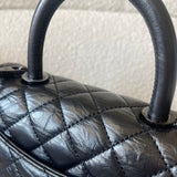 CHANEL Handbag 20P So Black Calfskin Quilted Coco Handle Small with Black Hardware -Knockoff
