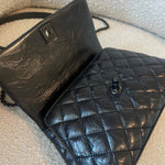 CHANEL Handbag 20P So Black Calfskin Quilted Coco Handle Small with Black Hardware -Knockoff
