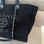 CHANEL Handbag 20S Black Large Deauville Shopping Bag Silver Hardware -Knockoff
