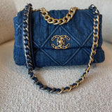 CHANEL Handbag 20S Blue Denim 19 Flap Quilted Small Mixed Hardware -Knockoff
