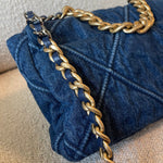 CHANEL Handbag 20S Blue Denim 19 Flap Quilted Small Mixed Hardware -Knockoff
