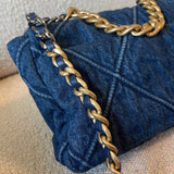 CHANEL Handbag 20S Blue Denim 19 Flap Quilted Small Mixed Hardware -Knockoff
