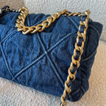 CHANEL Handbag 20S Blue Denim 19 Flap Quilted Small Mixed Hardware -Knockoff
