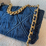 CHANEL Handbag 20S Blue Denim 19 Flap Quilted Small Mixed Hardware -Knockoff
