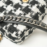 CHANEL Handbag 20S Ecru Black & White Tweed Quilted 19 Flap Small Mixed Hardware -Knockoff
